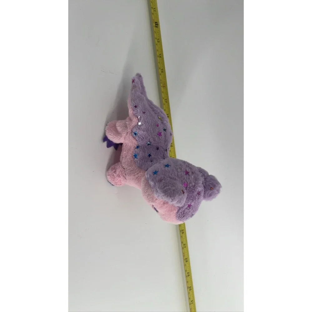 Pink Purple Dragon Plush Toy Sparkle‎ Glitter makes noise and moves